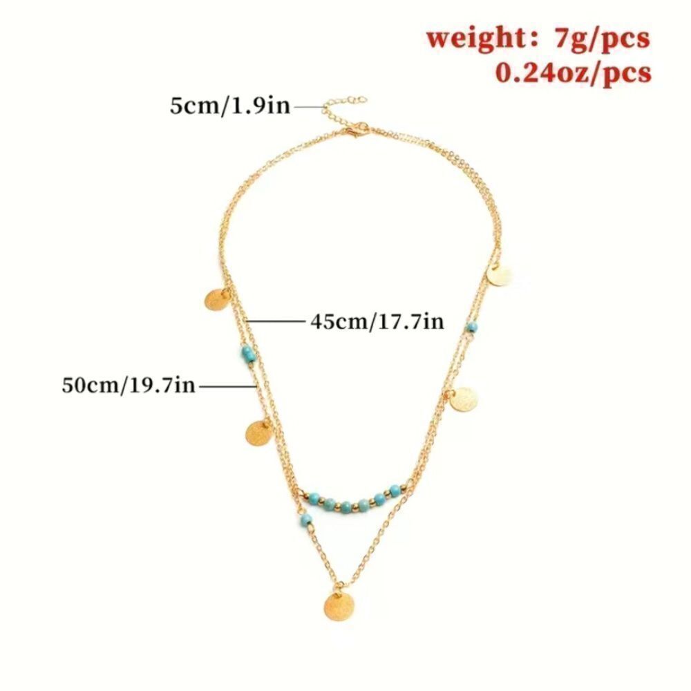 ✨🆕✨Gorgeous ✨ GOLD✨ BoHo Turquoise Layered Necklace🌸✨ - Picture 4 of 8